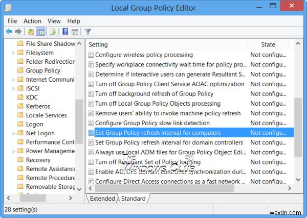 Cách thay đổi Khoảng thời gian làm mới chính sách nhóm cho máy tính Windows 11/10 