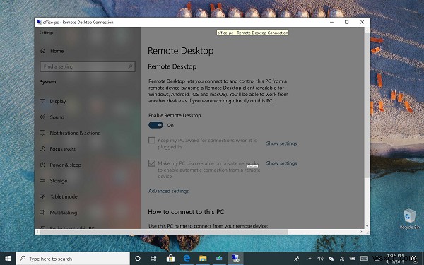 Cách sử dụng Windows 10 Remote Desktop trong Windows Home (RDP) 