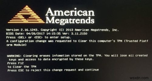 Bề mặt bị kẹt trên màn hình đen hiển thị American Megatrends 