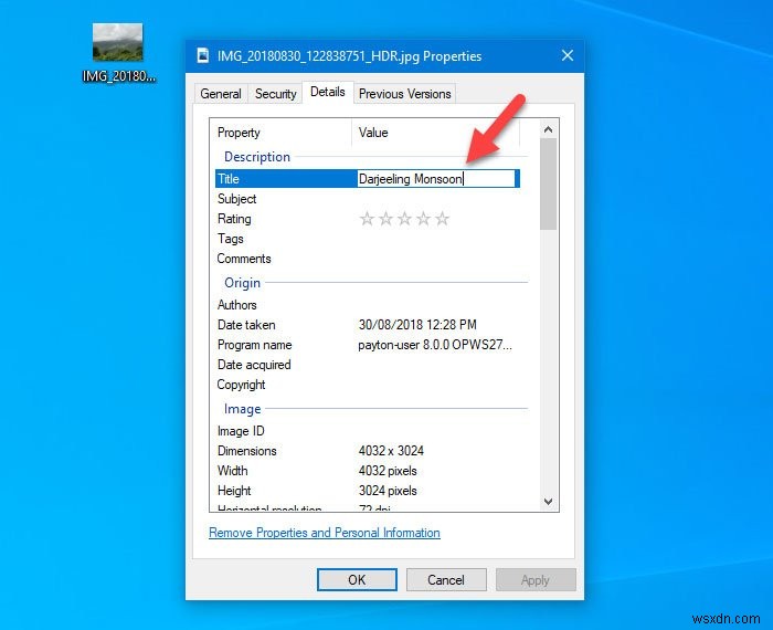 Cách chỉnh sửa hoặc thêm Siêu dữ liệu vào tệp Ảnh &Video trong Windows 11/10 