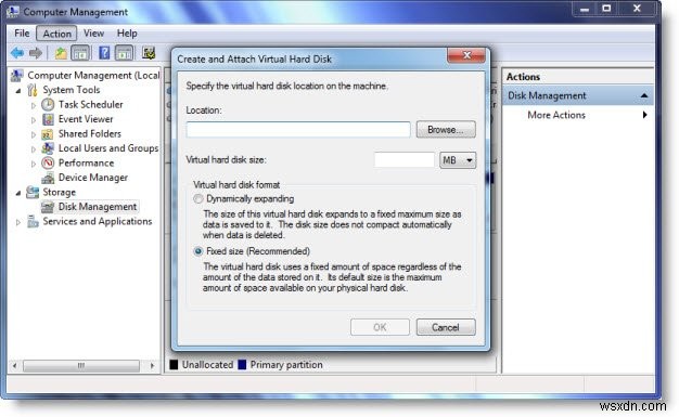 Cách tạo đĩa cứng ảo trên Windows 11/10 