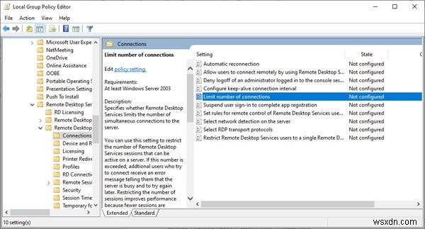 Cách tăng số lượng Kết nối Máy tính Từ xa trong Windows 11/10 