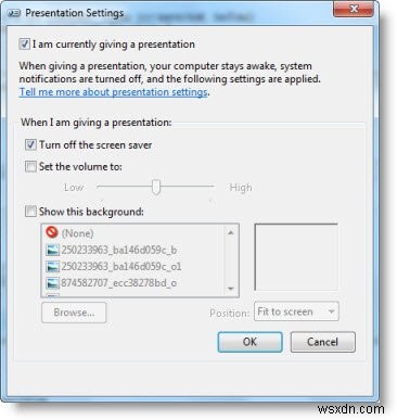 Ngăn máy tính xách tay chuyển sang chế độ Ngủ trong khi thuyết trình bằng Cài đặt Bản trình bày trong Windows 10 