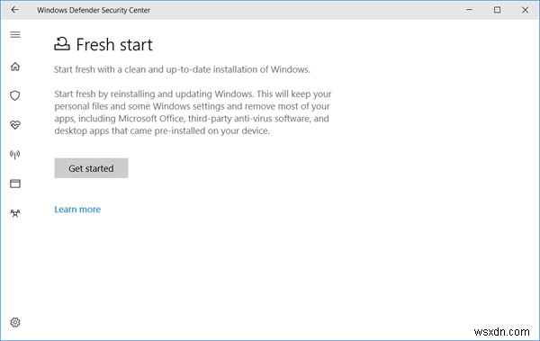 Cách sử dụng tính năng Fresh Start trong Windows 10 