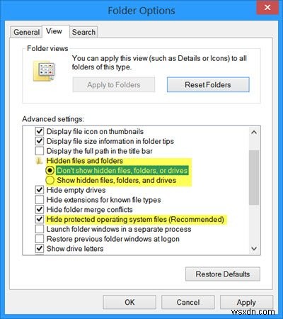 Tệp và thư mục ẩn bị thiếu hoặc không hoạt động trong Windows 11/10 