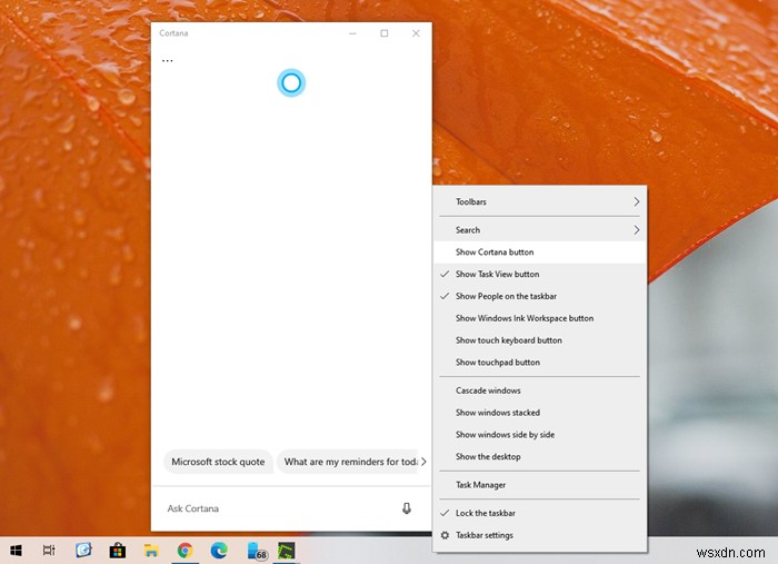 Cách tắt hộp Cortana &Search trong Windows 10 
