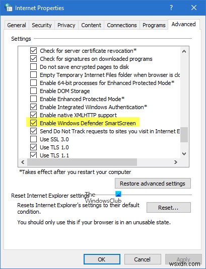 Cách tắt hoặc tắt bộ lọc SmartScreen trong Windows 11/10 