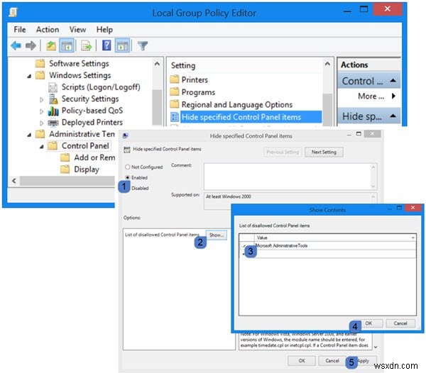 Cách ẩn hoặc tắt Công cụ quản trị trong Windows 11/10 