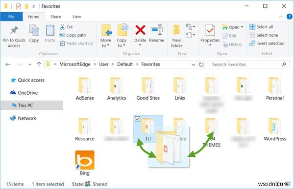 Mục ưa thích được lưu trữ hoặc lưu ở đâu trong trình duyệt Microsoft Edge? 