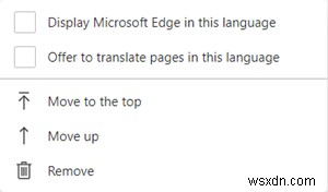 Tắt hoặc bật tính năng dịch ngôn ngữ trang web; Thêm hoặc thay đổi ngôn ngữ hiển thị trong Microsoft Edge 