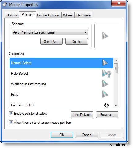 Cách cài đặt hoặc thay đổi Con trỏ &Con trỏ chuột trong Windows 11/10 