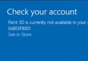 Paint 3D hiện không khả dụng trong tài khoản của bạn, Mã lỗi 0x803F8001 
