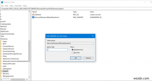 Cách bật hoặc tắt câu hỏi bảo mật trong Windows 11/10 bằng Registry hoặc Group Policy 