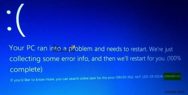 Sửa lỗi mfewfpk.sys, epfwwfp.sys Blue Screen trên Windows 11/10 