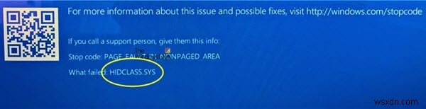 Sửa lỗi màn hình xanh không thành công HIDCLASS.sys trên Windows 11/10 