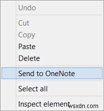Tắt hoặc xóa Gửi tới OneNote trong Windows PC 