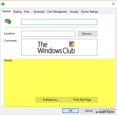 Phần Tính năng thuộc tính máy in bị thiếu trong Windows 10 