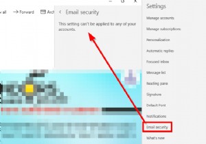 Không thể áp dụng cài đặt này cho bất kỳ tài khoản nào của bạn - Bảo mật email 