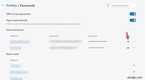 Bật và quản lý mật khẩu &điền biểu mẫu trong trình duyệt Edge trên Windows 10 