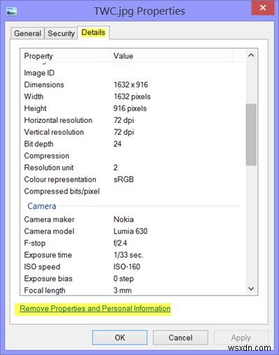 Xóa thuộc tính và thông tin cá nhân khỏi ảnh, tệp trong Windows 11/10 