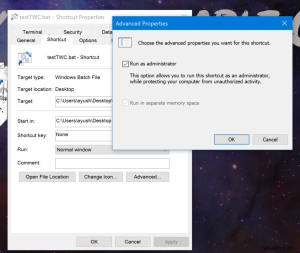 Cách chạy tệp Batch với tư cách Quản trị viên mà không cần lời nhắc trong Windows 10 