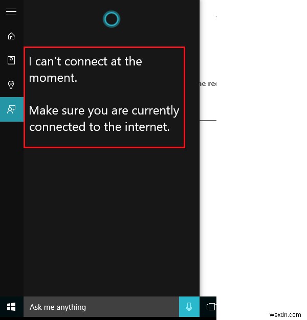 Cortana không kết nối Internet trên Windows 10 
