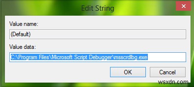 Cách đặt Trình gỡ lỗi tập lệnh mặc định bằng Registry trong Windows 10 