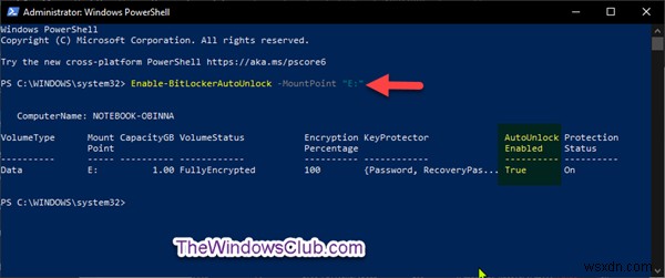 Bật hoặc Tắt Tự động mở khóa cho Ổ dữ liệu được mã hóa BitLocker trong Windows 10 