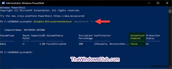 Bật hoặc Tắt Tự động mở khóa cho Ổ dữ liệu được mã hóa BitLocker trong Windows 10 