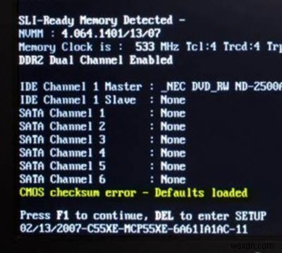 Sửa lỗi CMOS Checksum cho máy tính Windows 