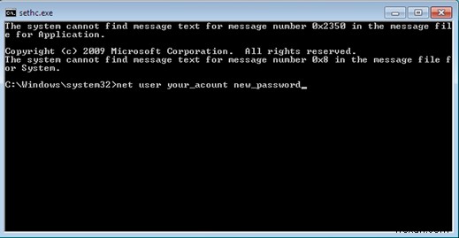 Đặt lại mật khẩu quản trị viên trong Windows 10 bằng phím dính 