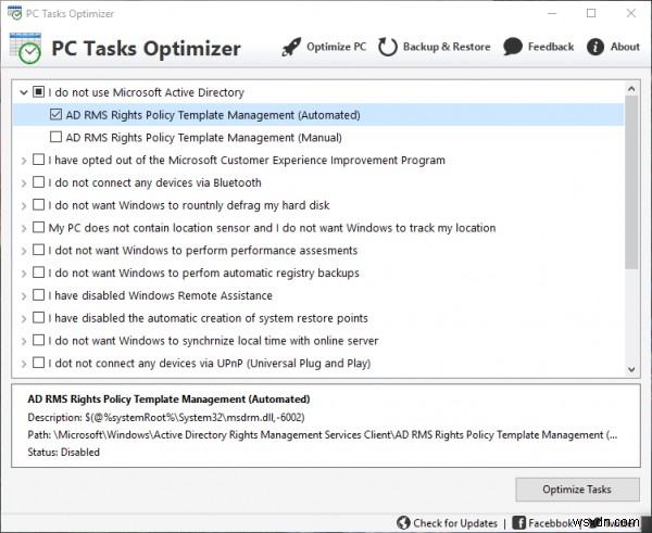 PC Tasks Optimizer là phần mềm miễn phí để quản lý Công việc theo lịch trình của Windows 