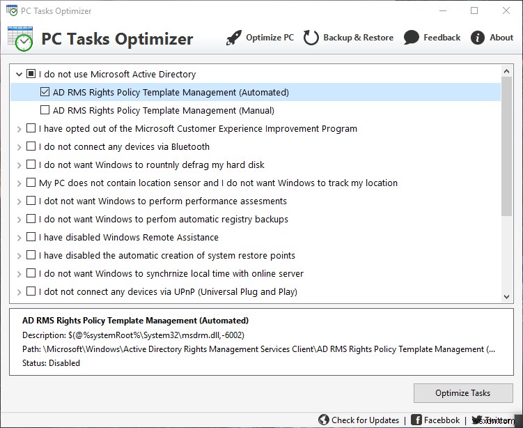 PC Tasks Optimizer là phần mềm miễn phí để quản lý Công việc theo lịch trình của Windows 