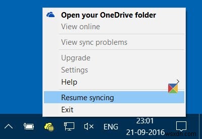 Cách tiếp tục hoặc tạm dừng đồng bộ hóa trong OneDrive trong Windows 10 