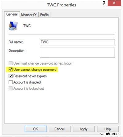 Ngăn người dùng thay đổi mật khẩu trong Windows 10 