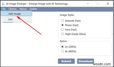 AI Image Enlarger cho phép bạn phóng to hình ảnh có độ phân giải từ thấp đến cao 