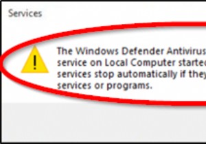 Dịch vụ kiểm tra mạng chống vi-rút của Bộ bảo vệ Windows đã khởi động và sau đó dừng lại 