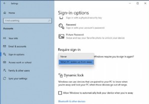 Đặt Windows 10 PC yêu cầu mật khẩu khi đánh thức từ Chế độ ngủ 