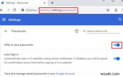 Google Chrome không lưu mật khẩu trên Windows 10 