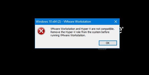 VMware Workstation và Hyper-V không tương thích 