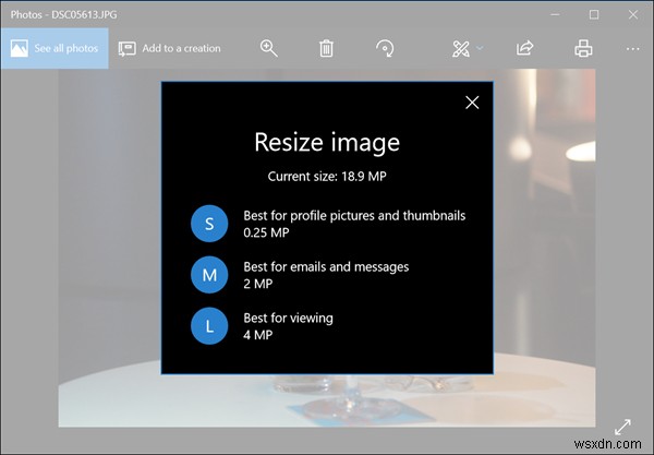 Cách nhanh chóng thay đổi kích thước hình ảnh bằng Ứng dụng Photos trong Windows 11/10 
