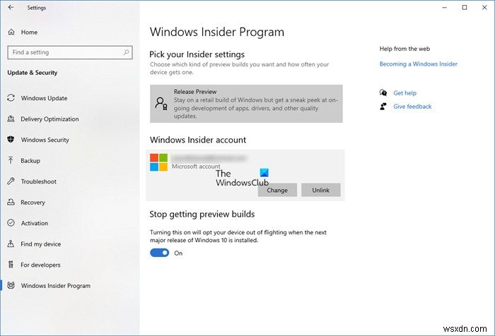 Cách Tham gia hoặc Rời khỏi Chương trình Người dùng nội bộ Windows; Ngừng nhận Bản dựng nội bộ 