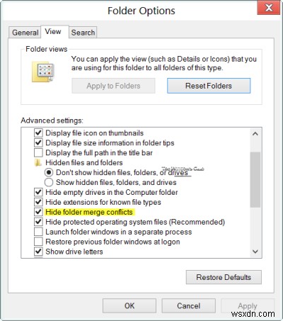 Xung đột hợp nhất thư mục trong Windows 10 là gì 