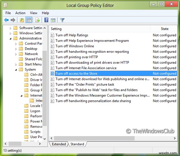 Xóa Tìm kiếm ứng dụng trong tùy chọn Cửa hàng, từ menu Chọn chương trình mặc định trong Windows 11/10 