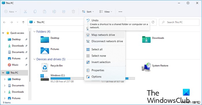 Lập bản đồ lưu trữ đám mây dưới dạng ổ đĩa cục bộ trong File Explorer trong Windows 11/10 