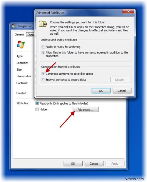 Nén tệp, thư mục, Drive trong Windows để tiết kiệm dung lượng đĩa trong Windows 10 