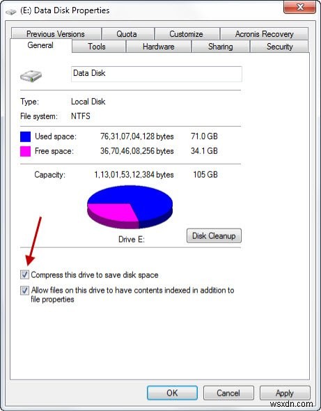 Nén tệp, thư mục, Drive trong Windows để tiết kiệm dung lượng đĩa trong Windows 10 