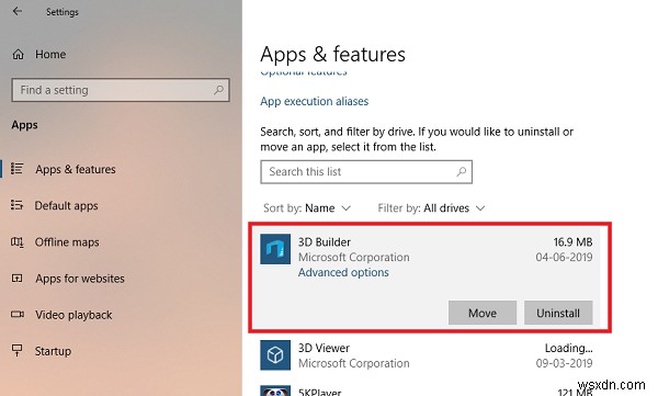 Cách gỡ cài đặt ứng dụng 3D Builder trong Windows 10 