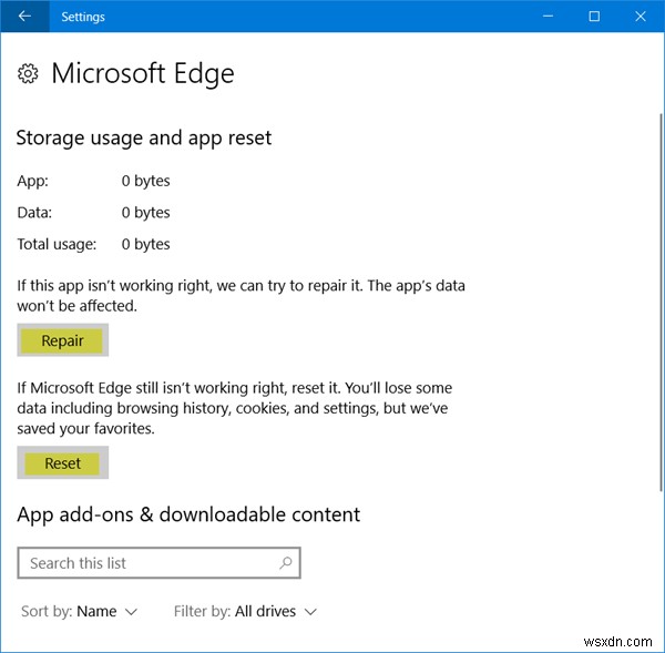 Cách đặt lại, sửa chữa hoặc cài đặt lại trình duyệt Edge trong Windows 10 