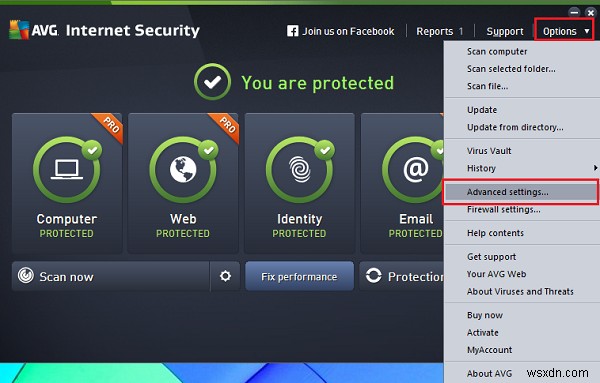 Cách tắt Thông báo trên khay hệ thống AVG AntiVirus Free 